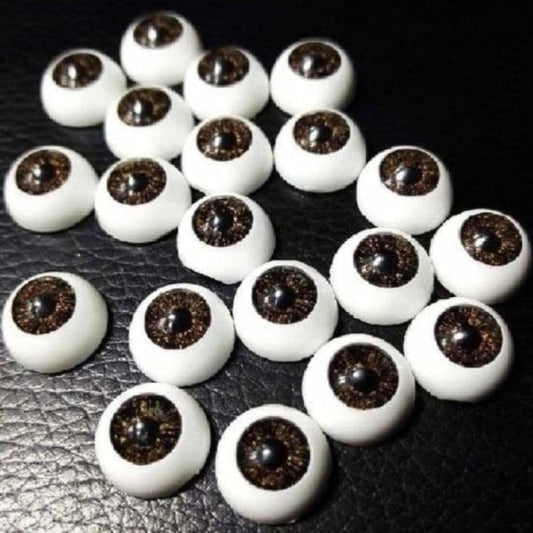 3 Pairs 16mm Doll Eyes BROWN Eyeballs Half Round Plastic Teddy Bear Reborn Dolls - - Asia Sell