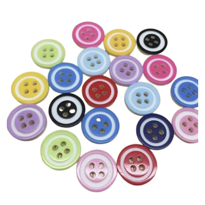 300pcs 12.5mm 4 Hole Buttons Mixed Colour Children's Clothing Sewing - - Asia Sell