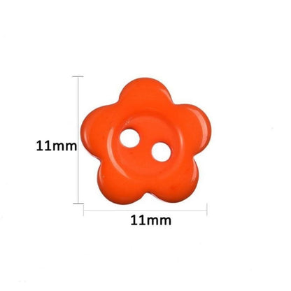 300pcs Multicolour Flower Shape Resin Buttons 11mm 2 Hole for Clothes Sewing - - Asia Sell