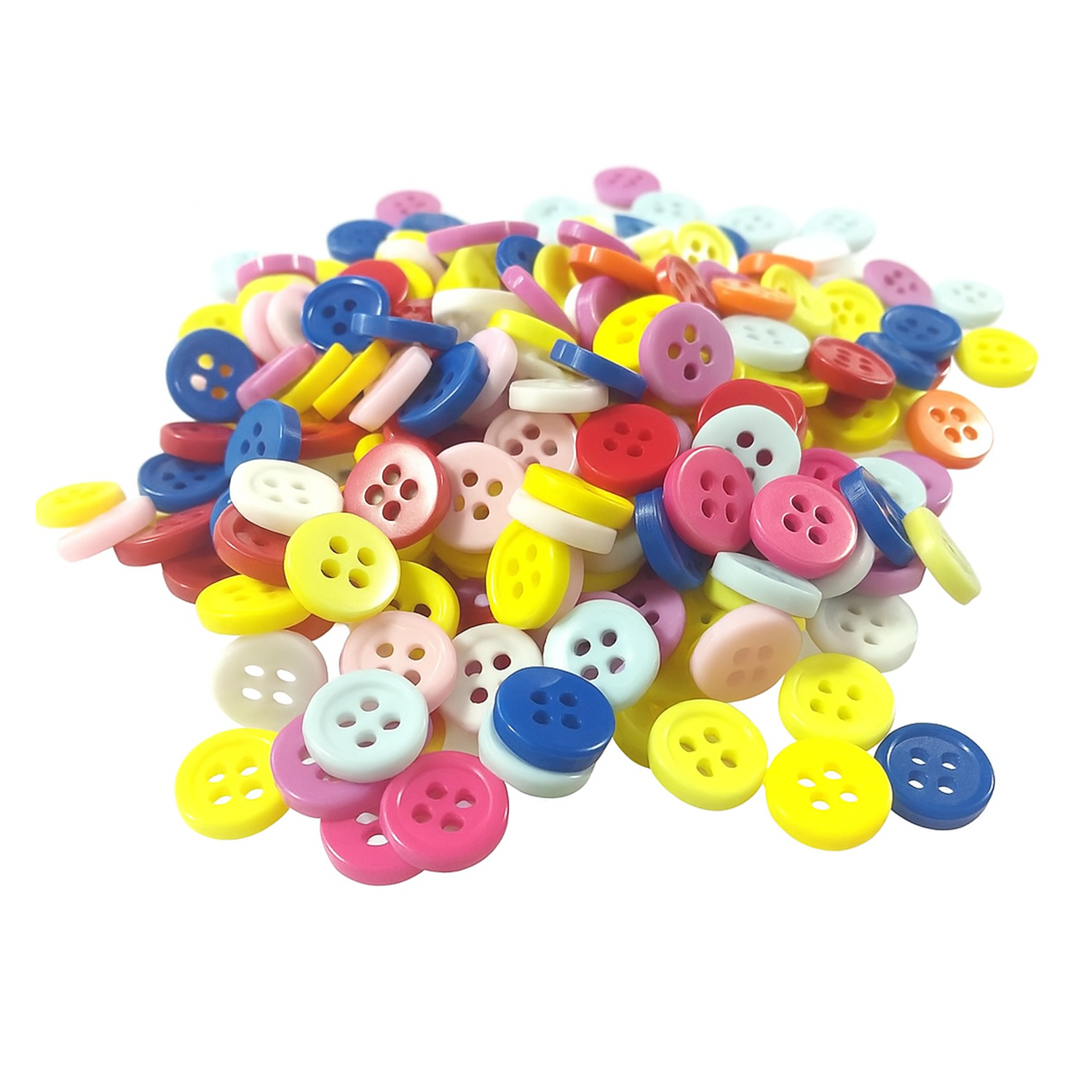 300x Mixed Coloured 9mm 4-Hole Buttons Sewing For Apparel Kids Clothes Scrapbooking - Asia Sell