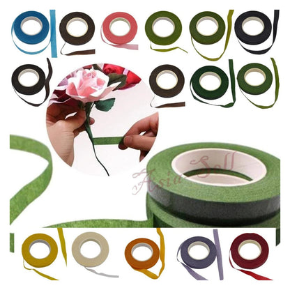 30m 12mm Bouquet Floral Stem Stretchy Tape Flower Stamen Wrapping Florist Green - Pink - Asia Sell