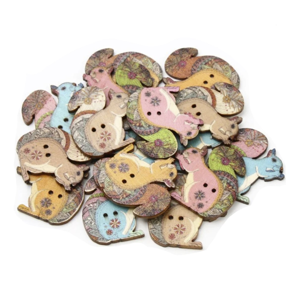 30pcs 30mm Squirrel Buttons Sewing Clothing Diy Handmade Technicolour Scrapbook Craft - - Asia Sell