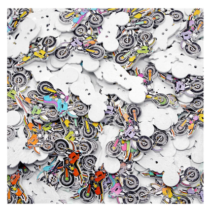 30pcs 32mm Wooden Sewing Buttons Scrapbooking Motorcycle Shape 2 Holes  Main Image  Asia Sell