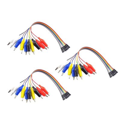 30pcs 35mm Alligator Clip 10 Pin Jumper Wire Female Test Lead Cable Probe 20mm-30mm Cable