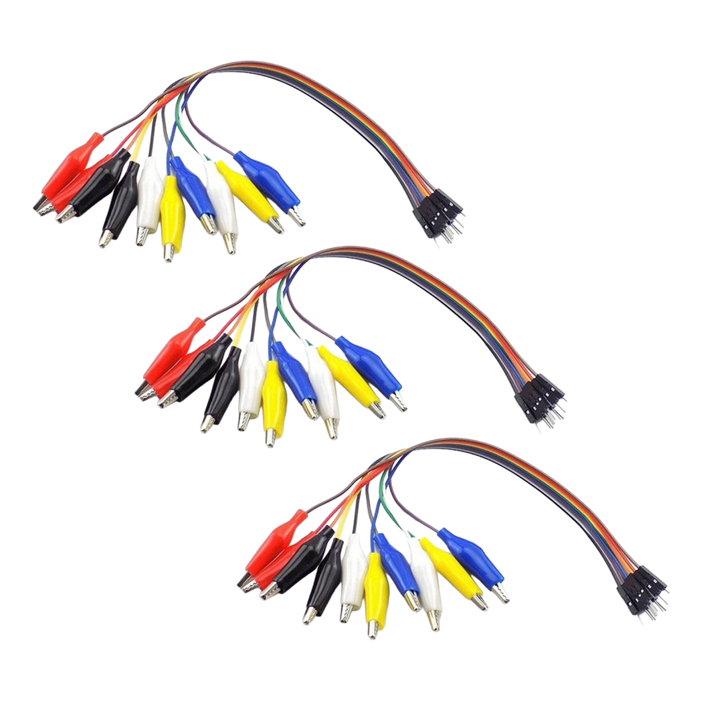 30pcs 35mm Alligator Clip 10 Pin Jumper Wire Male Test Lead Cable Probe 20mm-30mm Cable