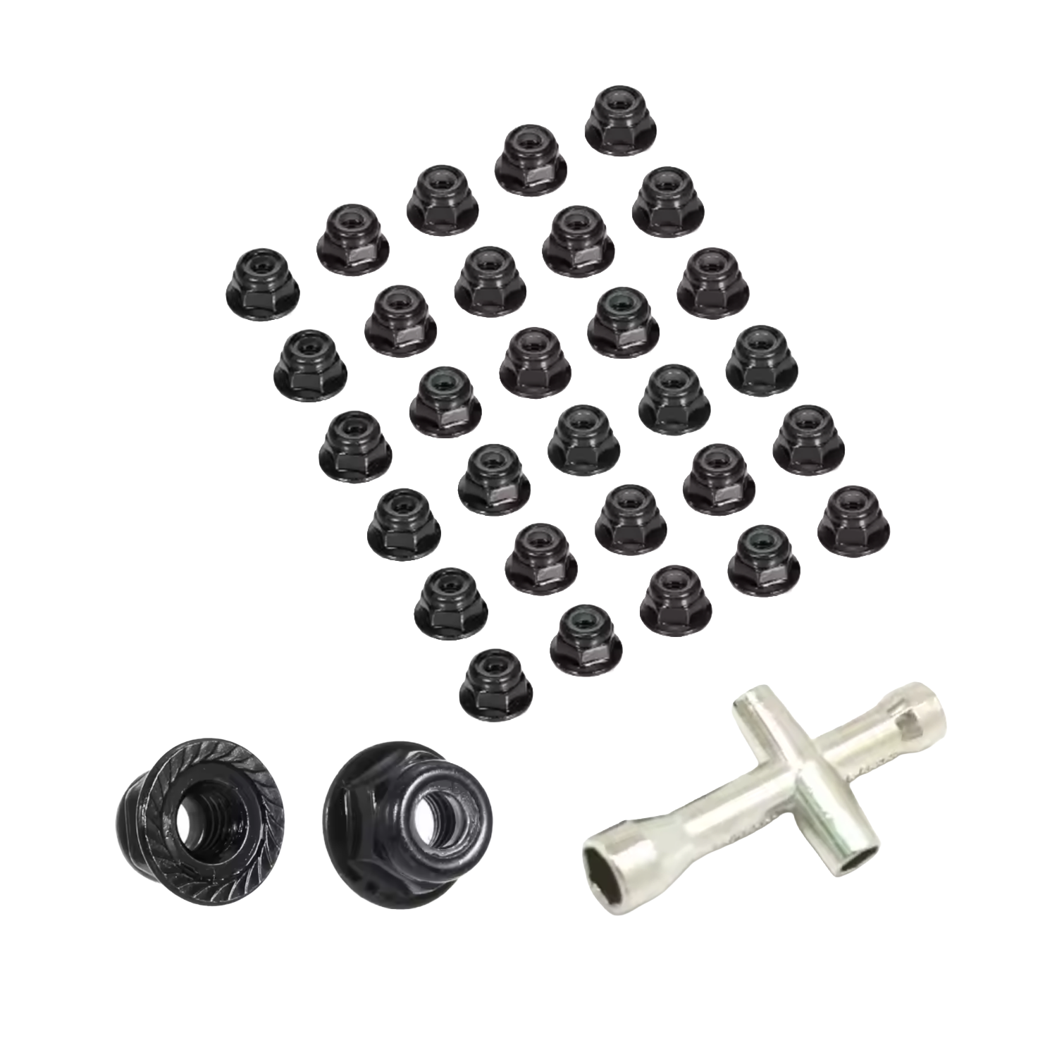 30pcs M4 Wheel Lock Nuts 4mm Hex Wrench Axial SCX10 110 RC Car CNC | Black
