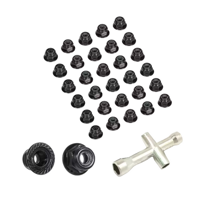 30pcs M4 Wheel Lock Nuts 4mm Hex Wrench Axial SCX10 110 RC Car CNC | Black