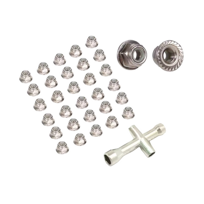 30pcs M4 Wheel Lock Nuts 4mm Hex Wrench Axial SCX10 110 RC Car CNC | Silver