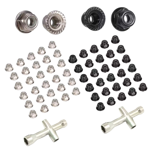 30pcs M4 Wheel Lock Nuts 4mm Hex Wrench Axial SCX10 110 RC Car CNC Silver Black | Main Image