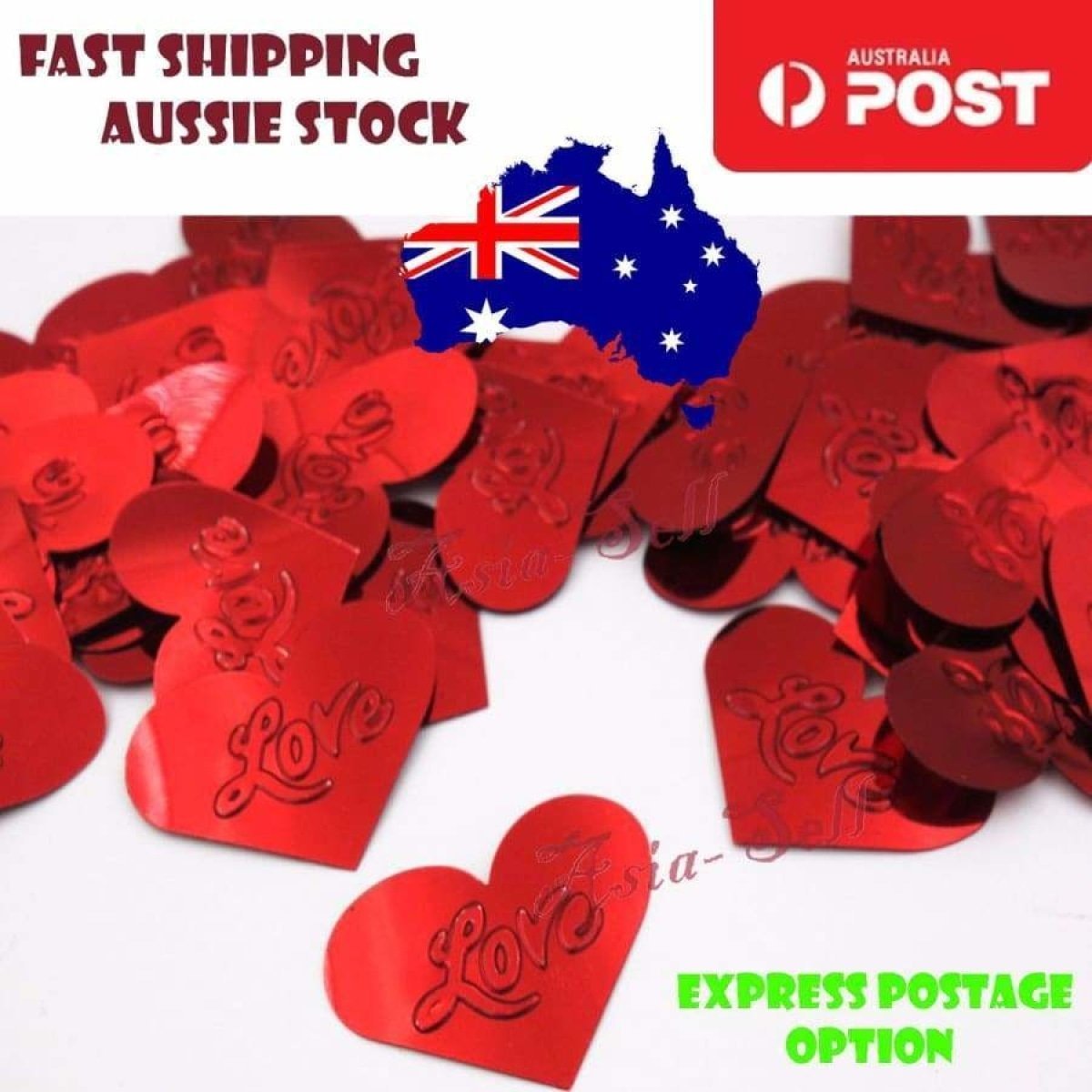 33mm Red Love Hearts Confetti Wedding Valentine Party Decorations 46g HUNDREDS! - - Asia Sell