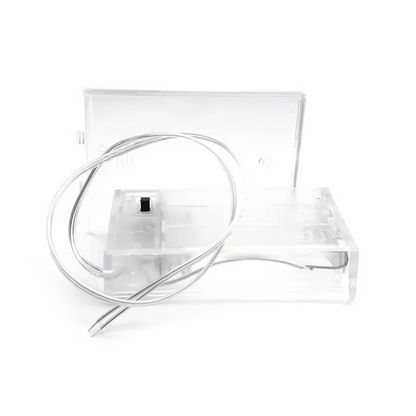 3xAA Battery Holder Box Case With Switch 3x1.5V 4.5V Transparent Clear