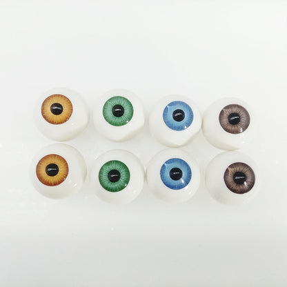 4 Pairs 22mm Doll Eyes Green Grey Tan Blue Eyeballs Coloured Round Plastic Full Spherical - - Asia Sell