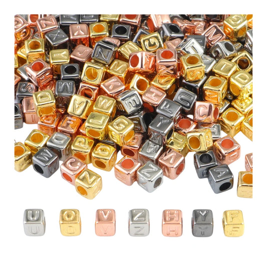 400PCS Mixed Color Beads Square Shape Bead Loose Spacer Gold DIY Jewelry Making Findings Charm | Main Image | Asia Sell