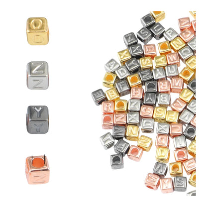 400PCS Mixed Color Beads Square Shape Bead Loose Spacer Gold DIY Jewelry Making Findings Charm | Main Image | Asia Sell