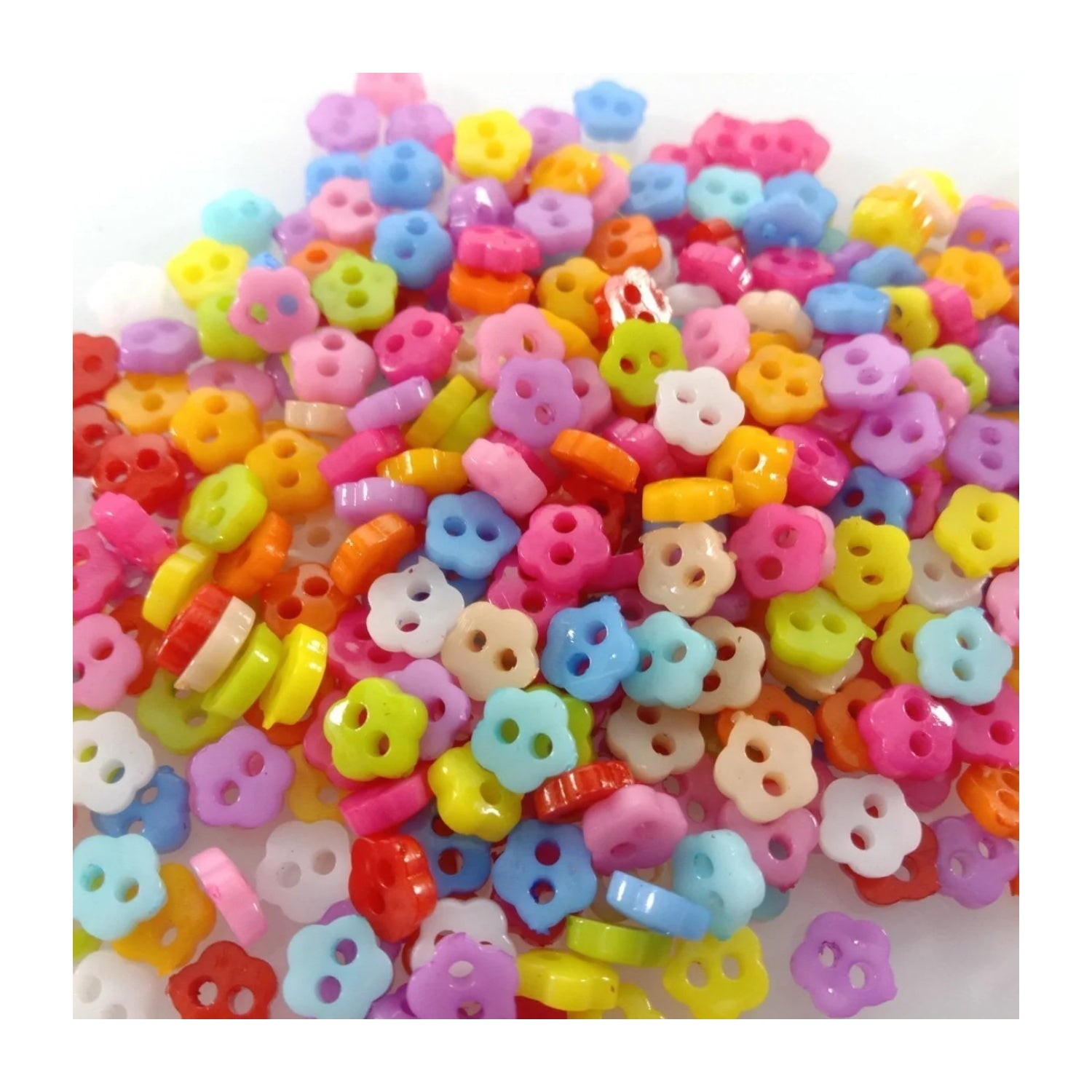 400pcs Flowers Stars 6mm Mini Plastic Buttons Mixed Colours DIY Scrapbooking Kid's Apparel Sewing Dolls Decorations - - Asia Sell