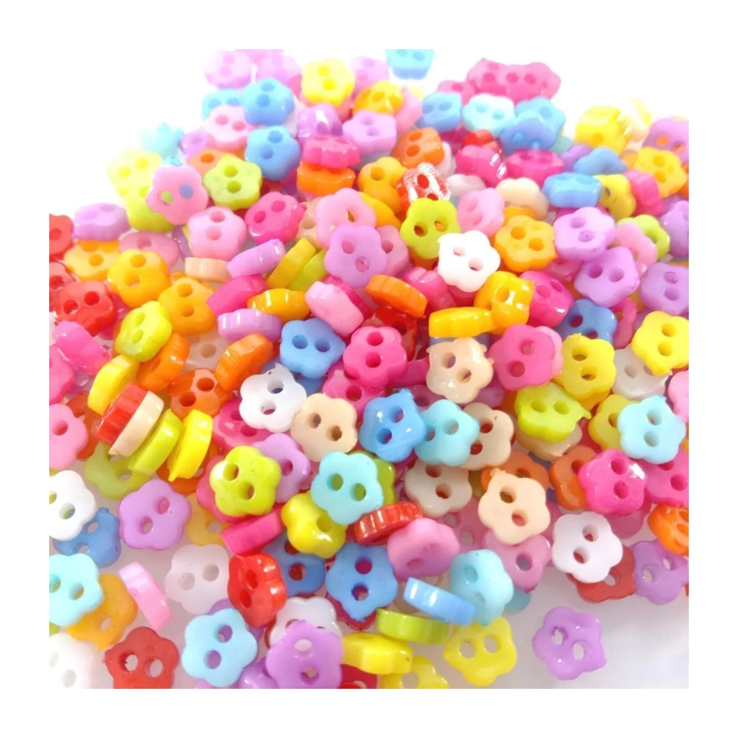400pcs Flowers Stars 6mm Mini Plastic Buttons Mixed Colours DIY Scrapbooking Kid's Apparel Sewing Dolls Decorations - - Asia Sell