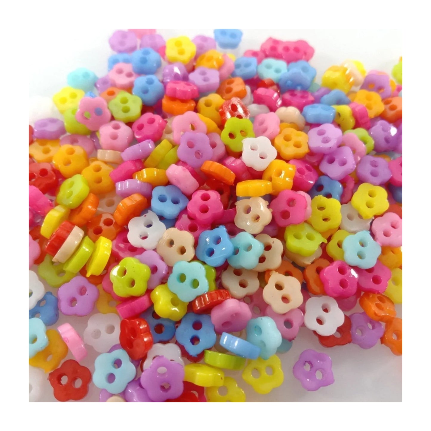 400pcs Flowers Stars 6mm Mini Plastic Buttons Mixed Colours DIY Scrapbooking Kid's Apparel Sewing Dolls Decorations - - Asia Sell