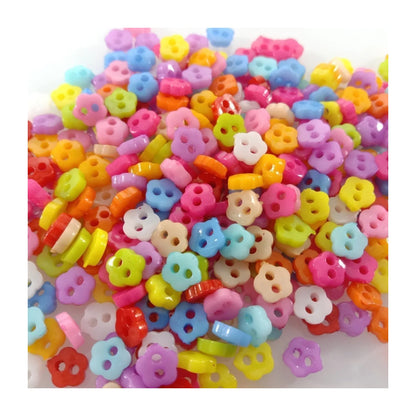 400pcs Flowers Stars 6mm Mini Plastic Buttons Mixed Colours DIY Scrapbooking Kid's Apparel Sewing Dolls Decorations - - Asia Sell