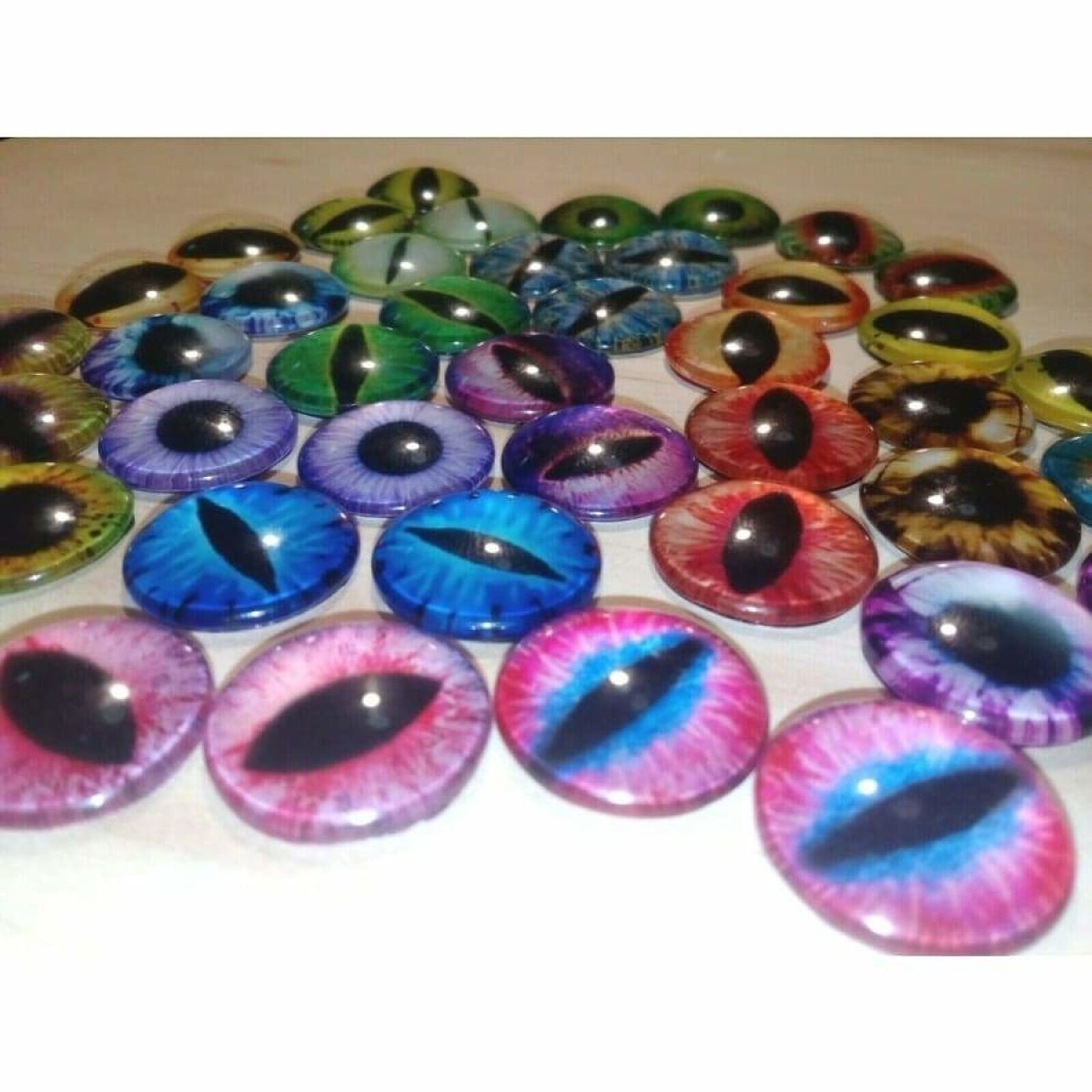 40pcs 18mm Cat Eye Eyeballs Balls Glass Dolls Eyes Cabochon - - Asia Sell