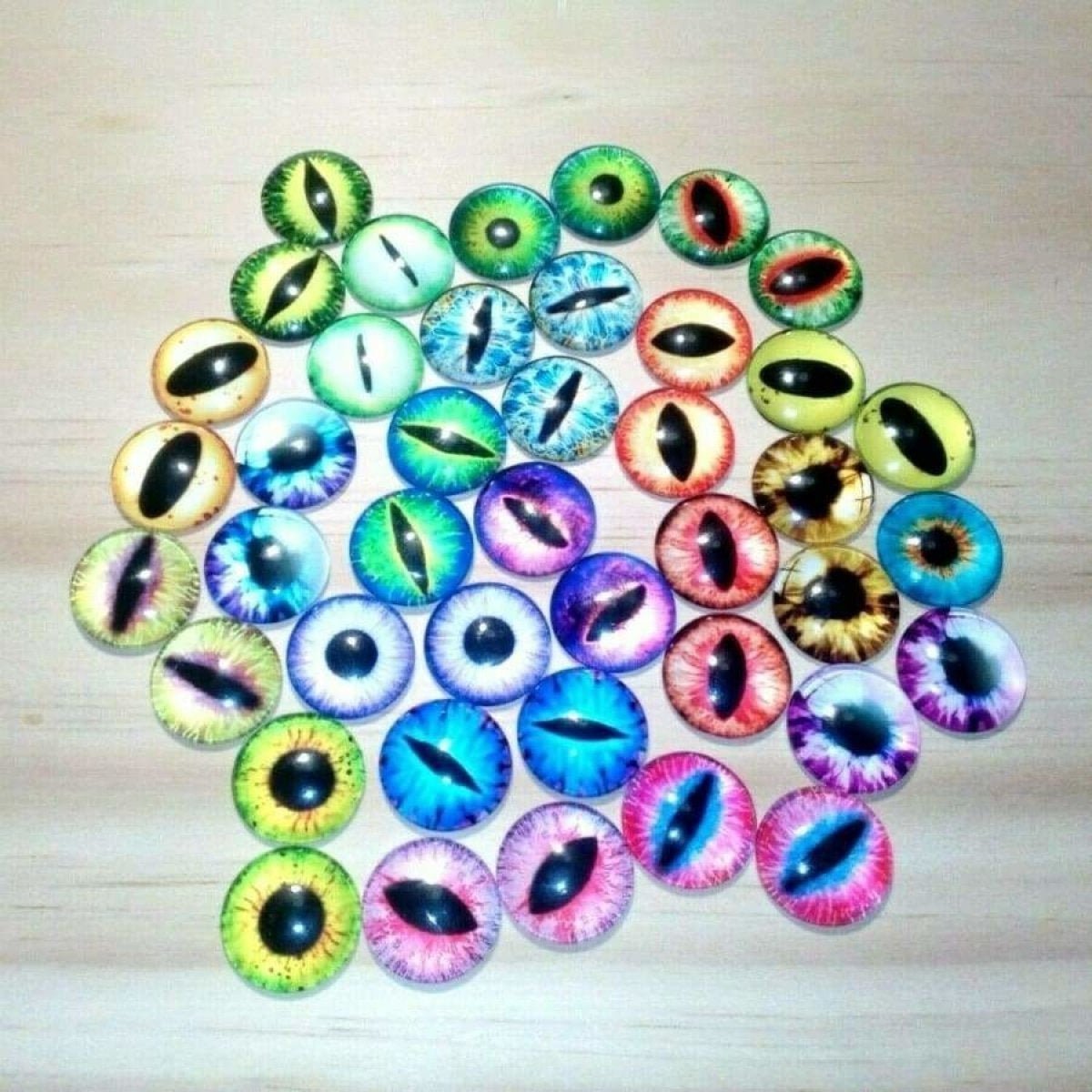 40pcs 18mm Cat Eye Eyeballs Balls Glass Dolls Eyes Cabochon - - Asia Sell