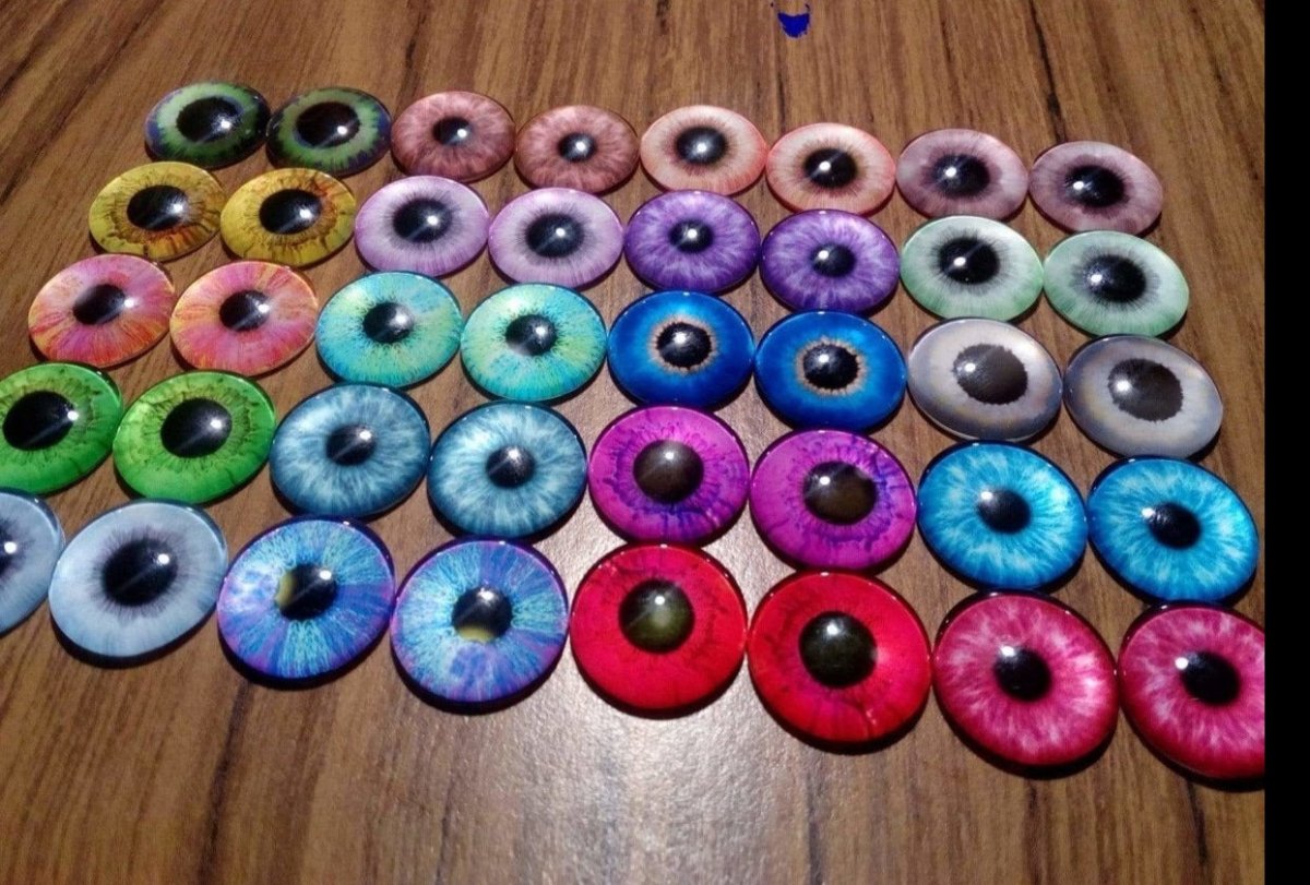 40pcs 20pairs 10mm 12mm 14mm 16mm Round Pupil Eyes Glass Cabochon Eye Dolls Doll - 10mm - - Asia Sell
