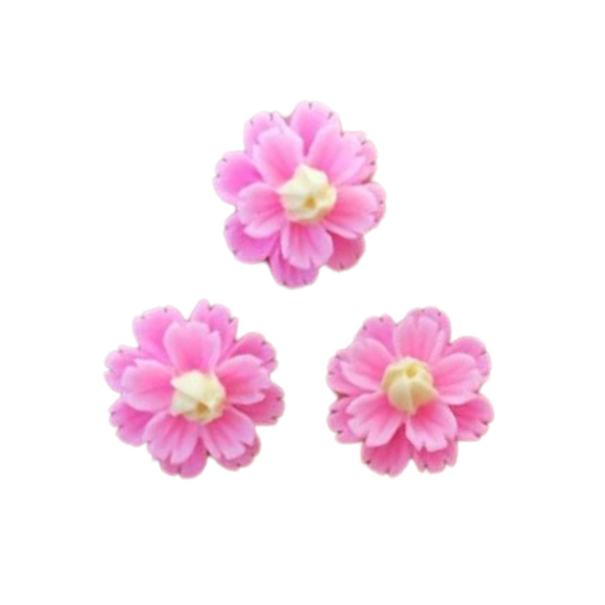 40pcs 3D Flower Flatback Embellishment 13mm Resin Shape Decorations DIY Crafts - Pink - - Asia Sell