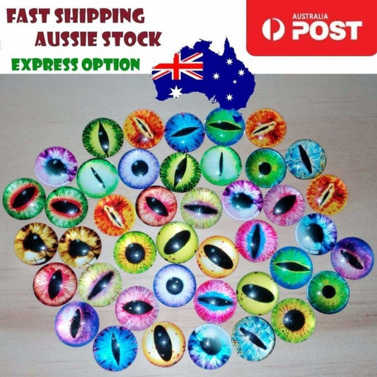 42pcs 18mm Cats Eyes Round Pupils Blue Red Green Glass Doll Eyes Toys Dinosaur - - Asia Sell