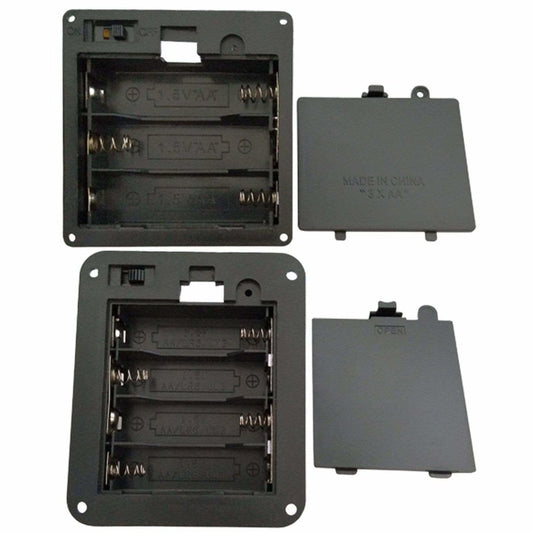 4.5V 2xAA 3xAA 4xAA 6xAA Battery Holder Panel Mount Case with Tabs Switch Lid - 2xAA - - Asia Sell