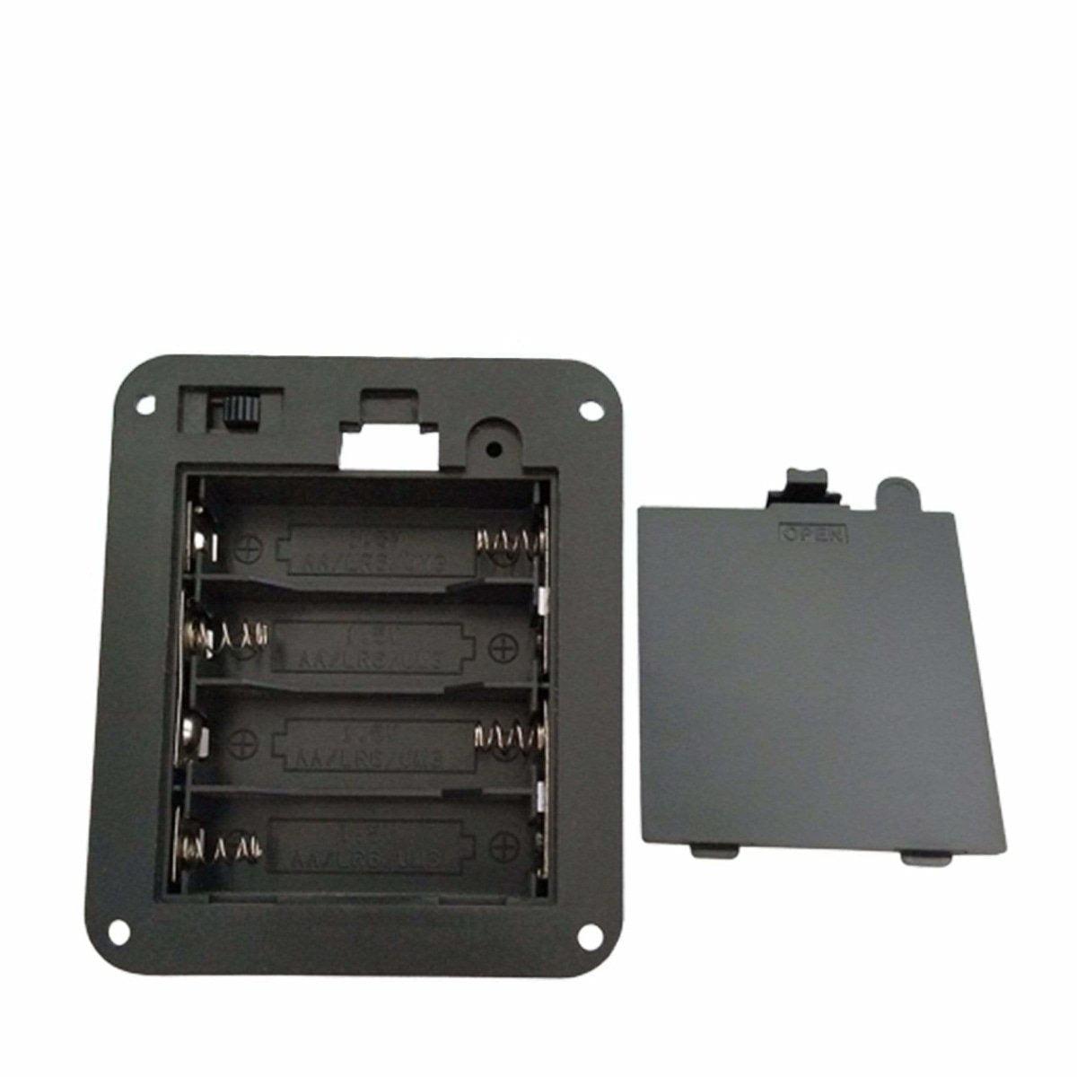 4.5V 2xAA 3xAA 4xAA 6xAA Battery Holder Panel Mount Case with Tabs Switch Lid - 4xAA - Asia Sell