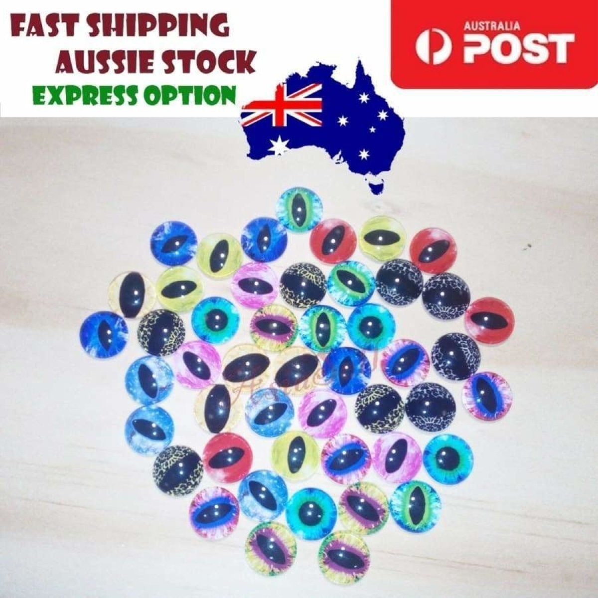 48pcs 12mm Round Glass Eyes Cabochon Animal Eyes Cabochon DIY Cabochons Eye - A - Asia Sell