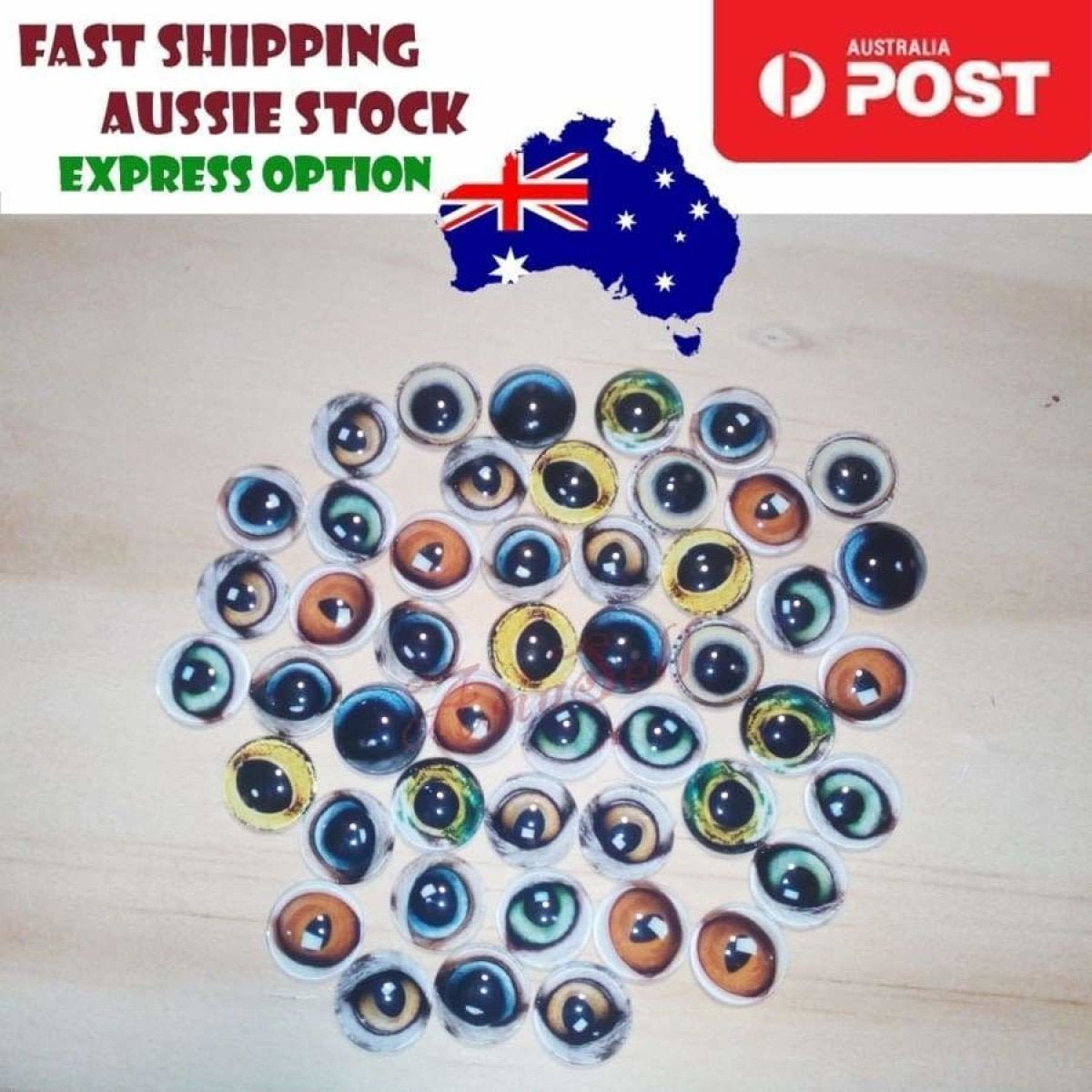 48pcs 12mm Round Glass Eyes Cabochon Animal Eyes Cabochon DIY Cabochons Eye - C - Asia Sell