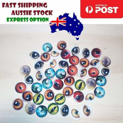 48pcs 12mm Round Glass Eyes Cabochon Animal Eyes Cabochon DIY Cabochons Eye - D - Asia Sell