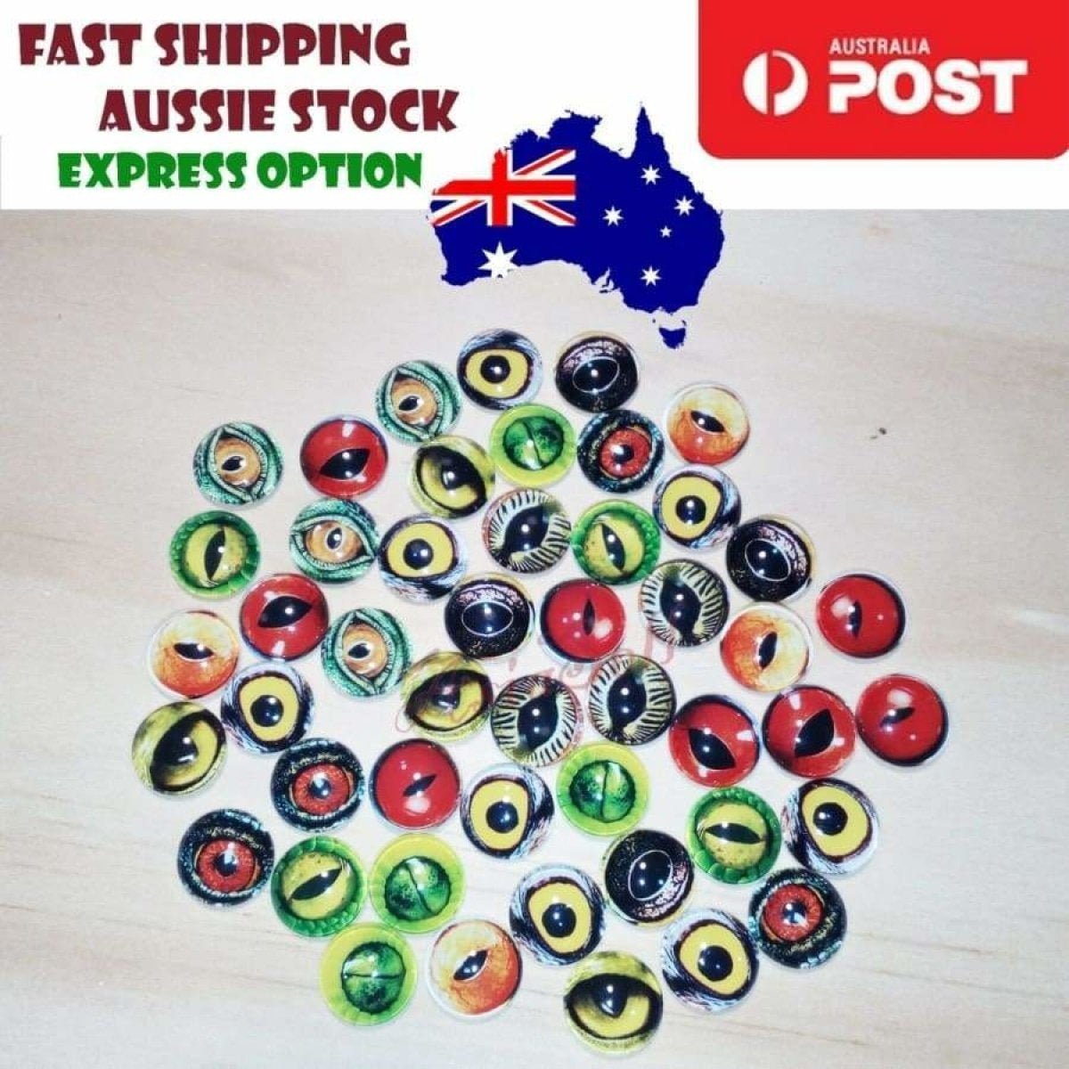 48pcs 12mm Round Glass Eyes Cabochon Animal Eyes Cabochon DIY Cabochons Eye - E - Asia Sell