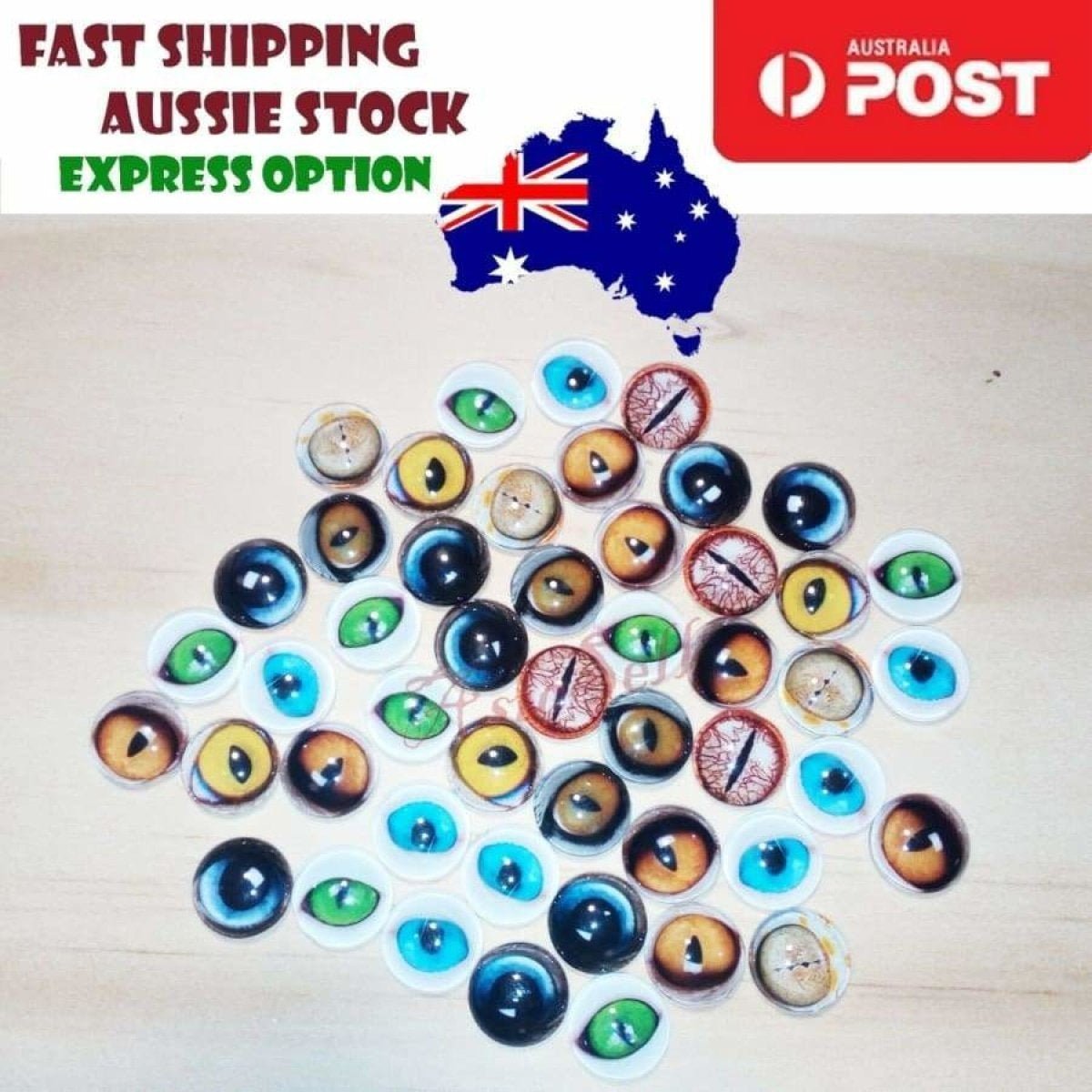 48pcs 12mm Round Glass Eyes Cabochon Animal Eyes Cabochon DIY Cabochons Eye - F - Asia Sell