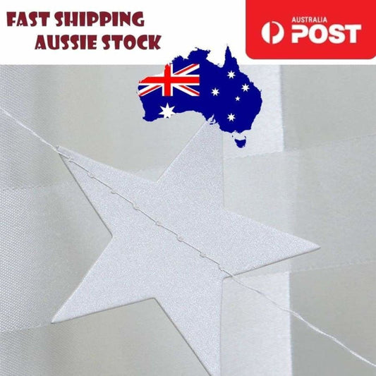 4m 6.8cm SILVER Stars Garlands Christmas Tree Decorations Birthday Wedding Party - - Asia Sell