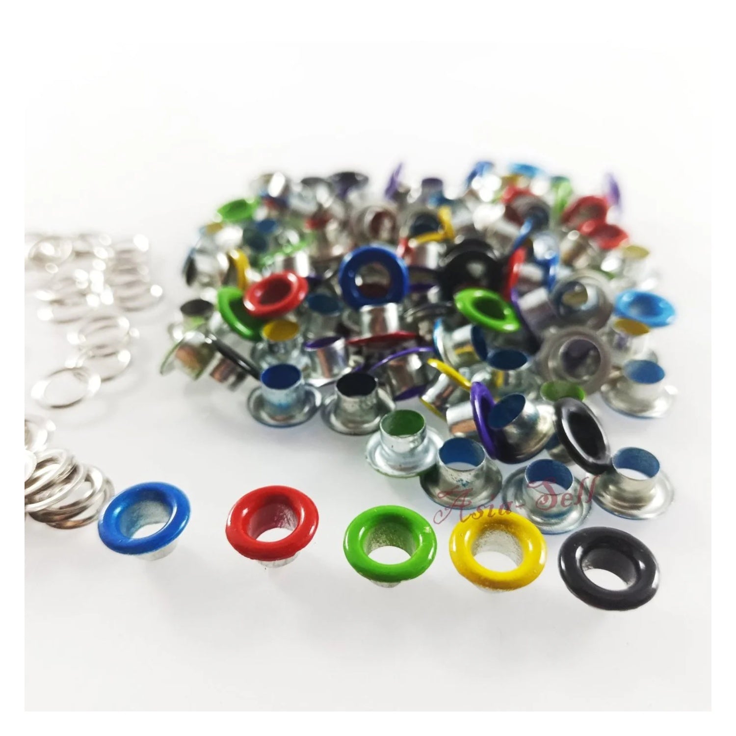 4mm 5mm Eyelets Rivets Metal Buttonholes Buckle Clothing Buttons Mixed Colours Painted Black White Craft - 20PCS 4mm Mixed - Asia Sell