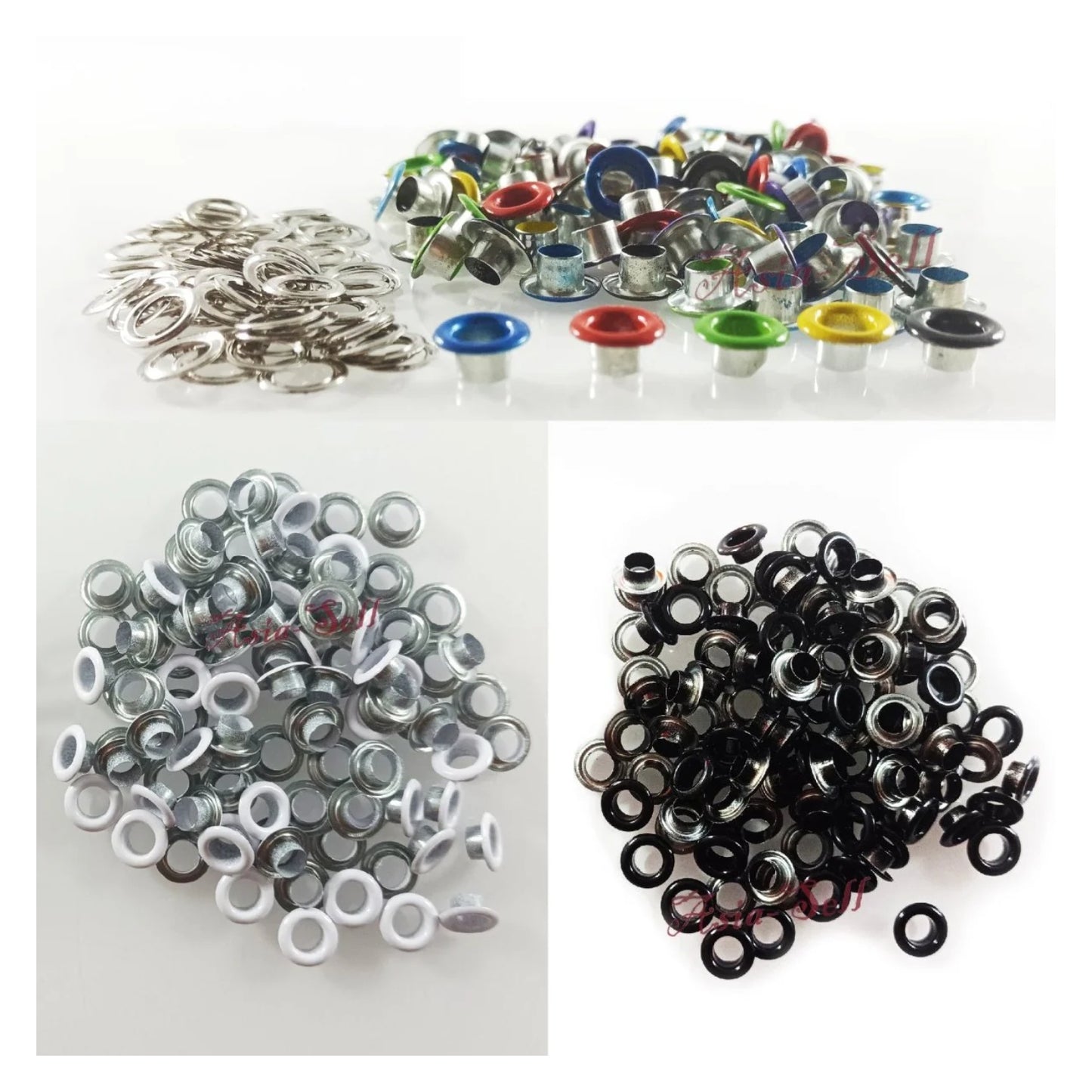 4mm 5mm Eyelets Rivets Metal Buttonholes Buckle Clothing Buttons Mixed Colours Painted Black White Craft - 20PCS 4mm Mixed - Asia Sell