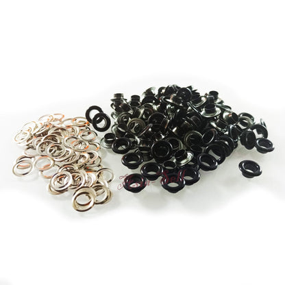 4mm 5mm Eyelets Rivets Metal Buttonholes Buckle Clothing Buttons Mixed Colours Painted Black White Craft - 20PCS 5mm Black - - Asia Sell