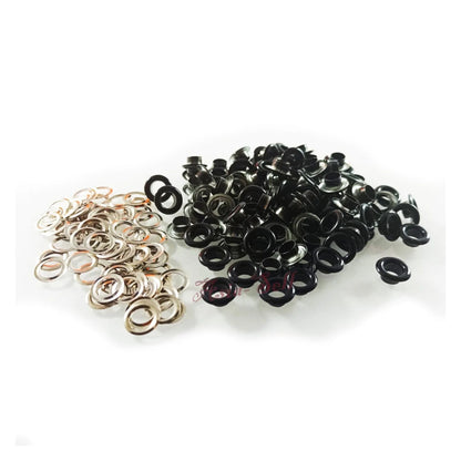 4mm 5mm Eyelets Rivets Metal Buttonholes Buckle Clothing Buttons Mixed Colours Painted Black White Craft - 20PCS 5mm Black - Asia Sell