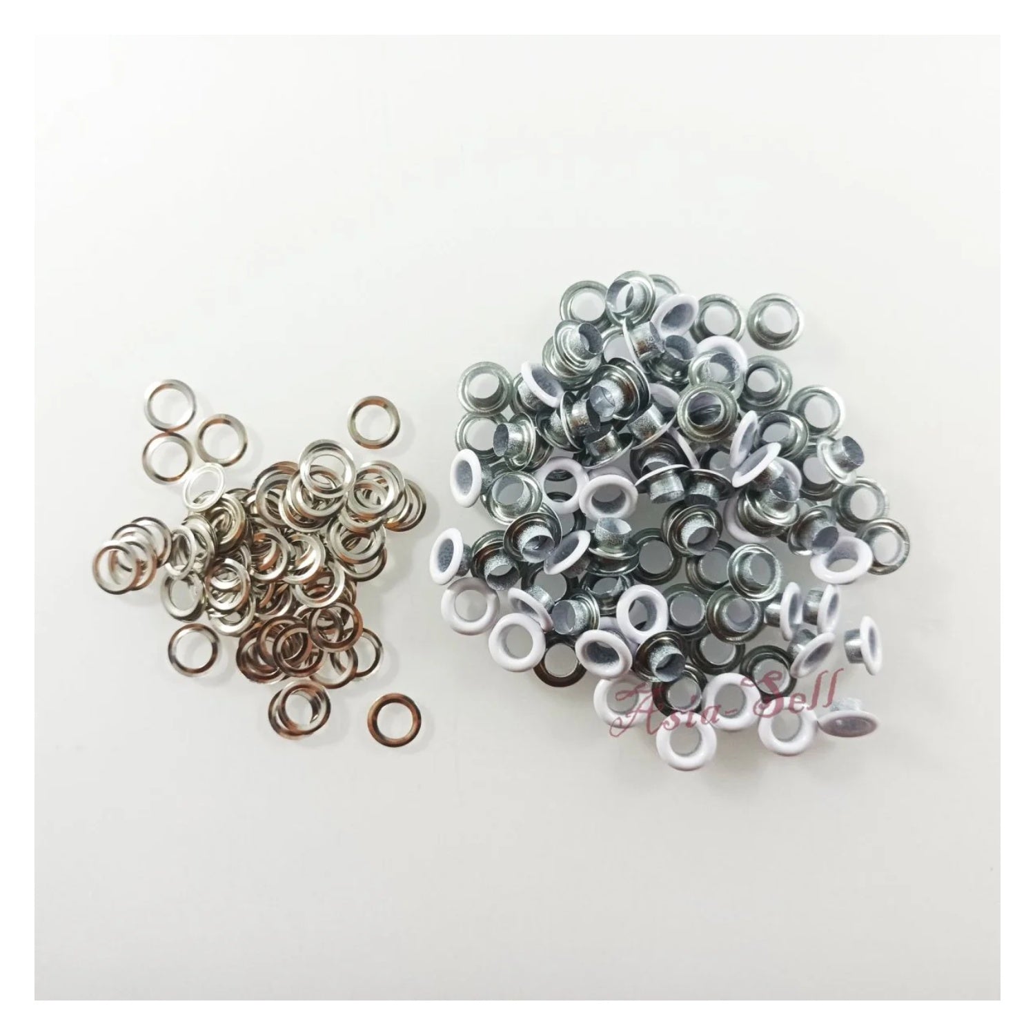4mm 5mm Eyelets Rivets Metal Buttonholes Buckle Clothing Buttons Mixed Colours Painted Black White Craft - 20PCS 5mm White - Asia Sell