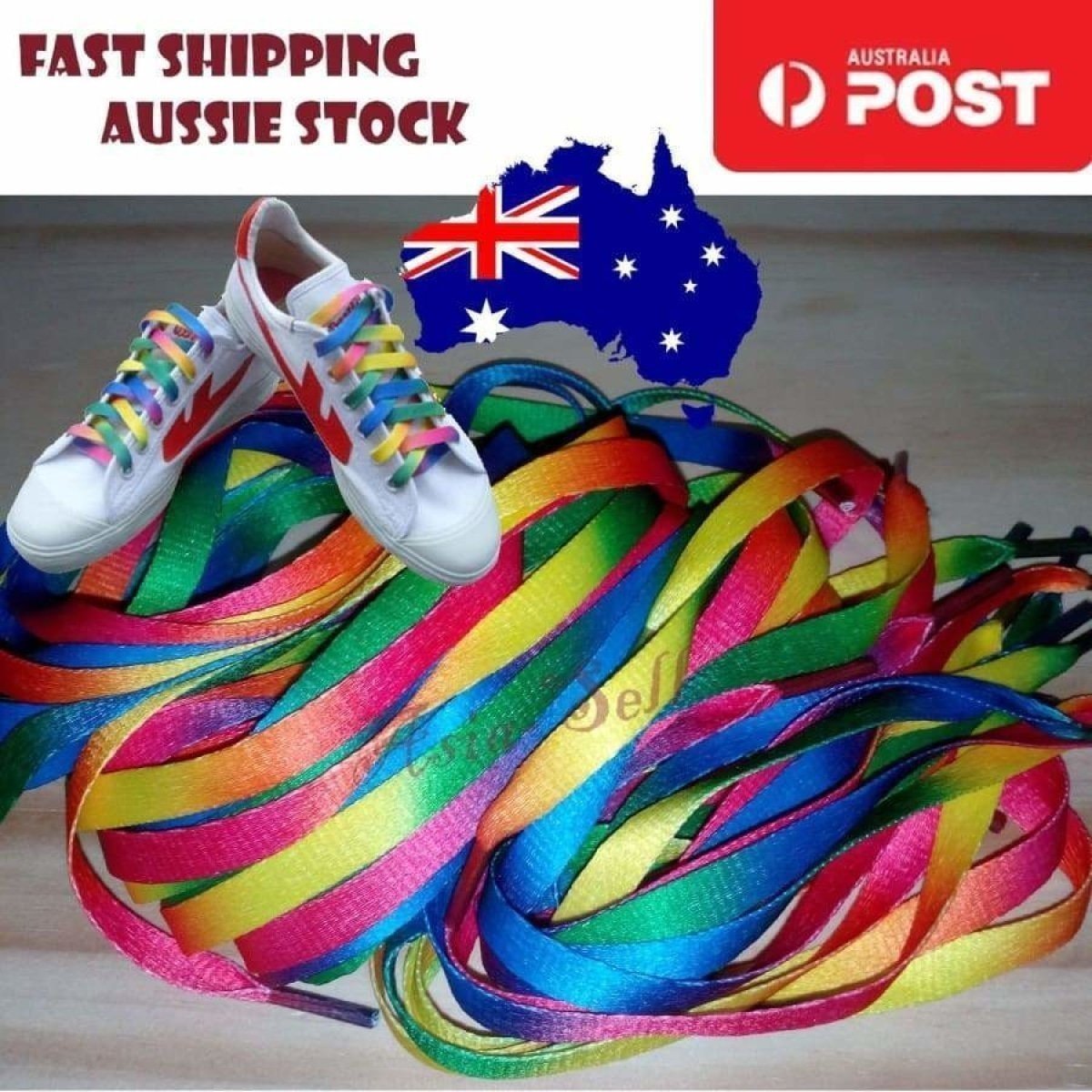 4pcs 110cm Rainbow Colourful Shoelaces 43" Sports Kids Sneaker Shoe Laces - - Asia Sell