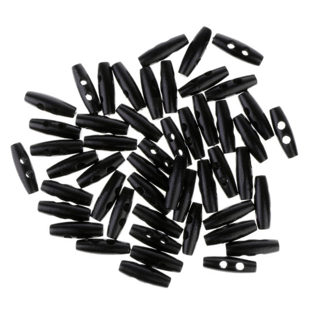 4pcs / 20pcs Wood Sewing Horn Toggle Buttons Hat String Cord Pull Cloth Accessories 2 Holes - 4pcs - Black - Asia Sell