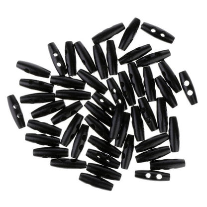 4pcs / 20pcs Wood Sewing Horn Toggle Buttons Hat String Cord Pull Cloth Accessories 2 Holes - 4pcs - Black - Asia Sell