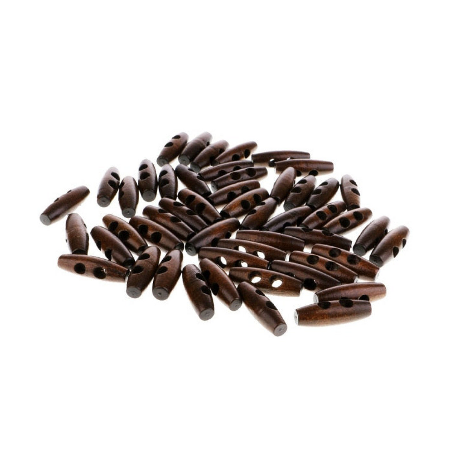 4pcs / 20pcs Wood Sewing Horn Toggle Buttons Hat String Cord Pull Cloth Accessories 2 Holes - 4pcs - Brown Coffee - Asia Sell