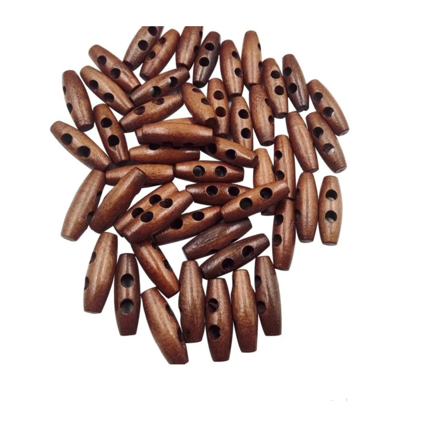 4pcs / 20pcs Wood Sewing Horn Toggle Buttons Hat String Cord Pull Cloth Accessories 2 Holes - 4pcs - Light Coffee - Asia Sell