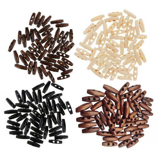 4pcs / 20pcs Wood Sewing Horn Toggle Buttons Hat String Cord Pull Cloth Accessories 2 Holes - Main image - Asia Sell