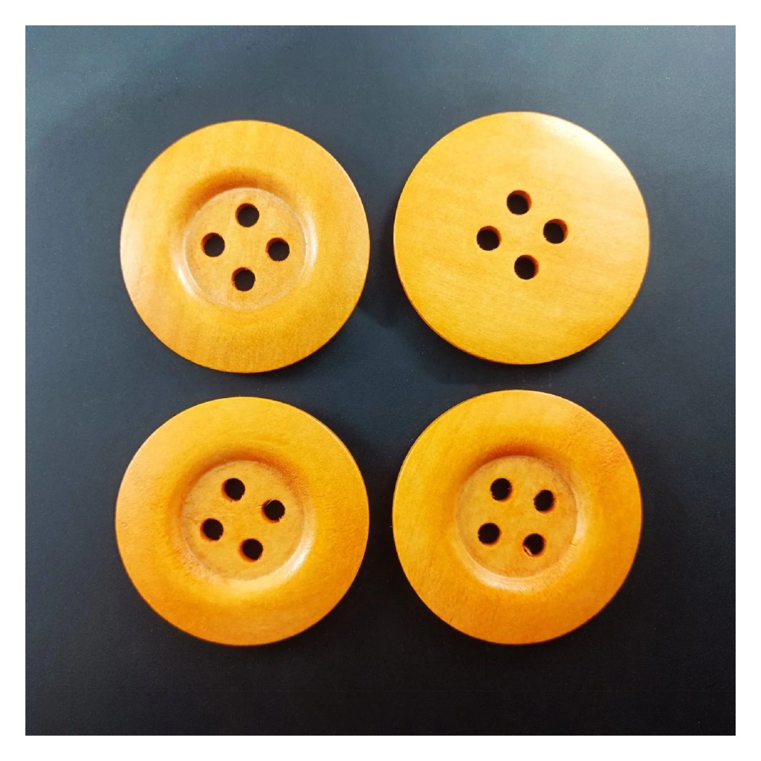 4pcs 50mm Painted Wooden Buttons 4-Hole Coat Boots Upholstery Flower Butterfly Clothes - 1. Brown - Asia Sell