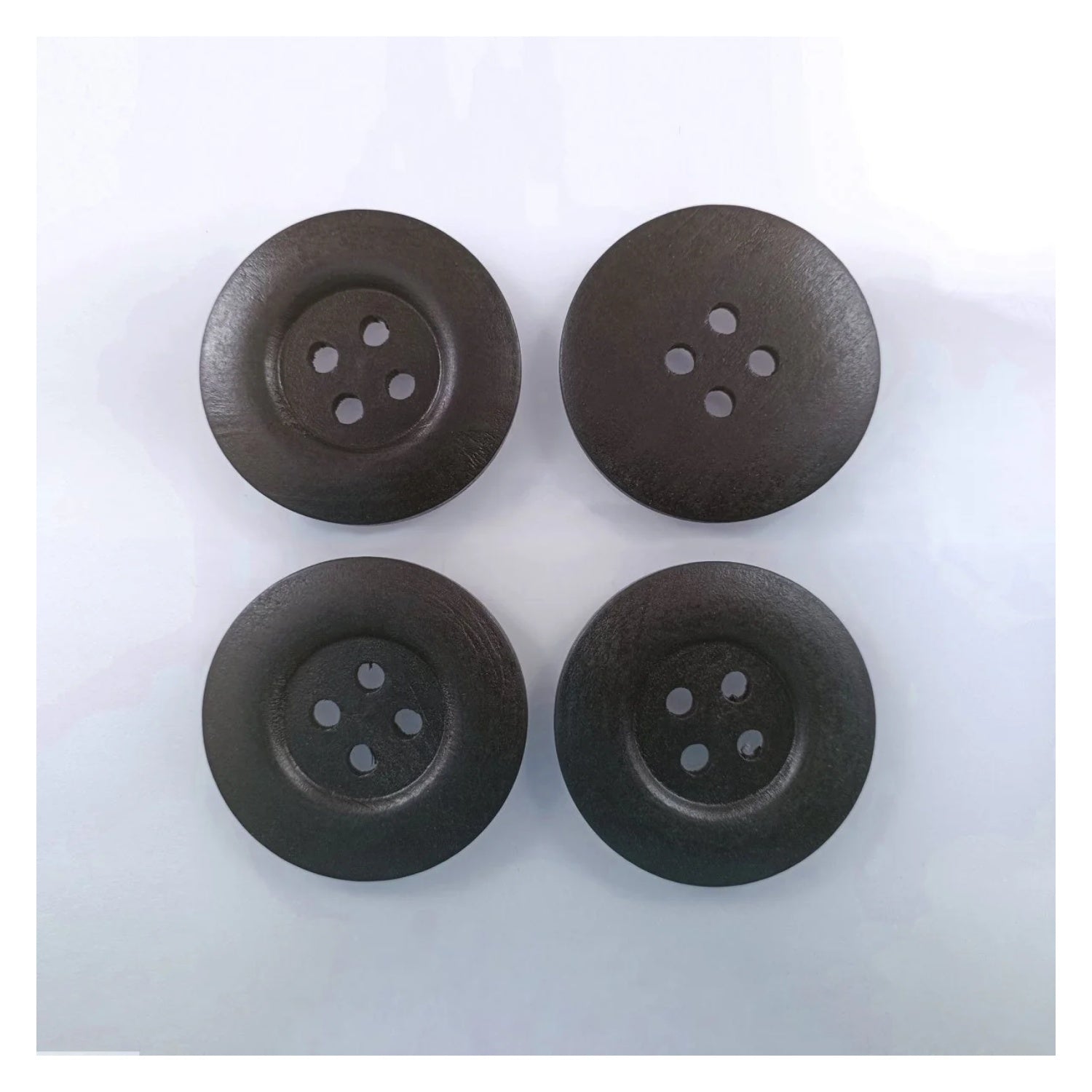 4pcs 50mm Painted Wooden Buttons 4-Hole Coat Boots Upholstery Flower Butterfly Clothes - 19. Coffee Brown - Asia Sell