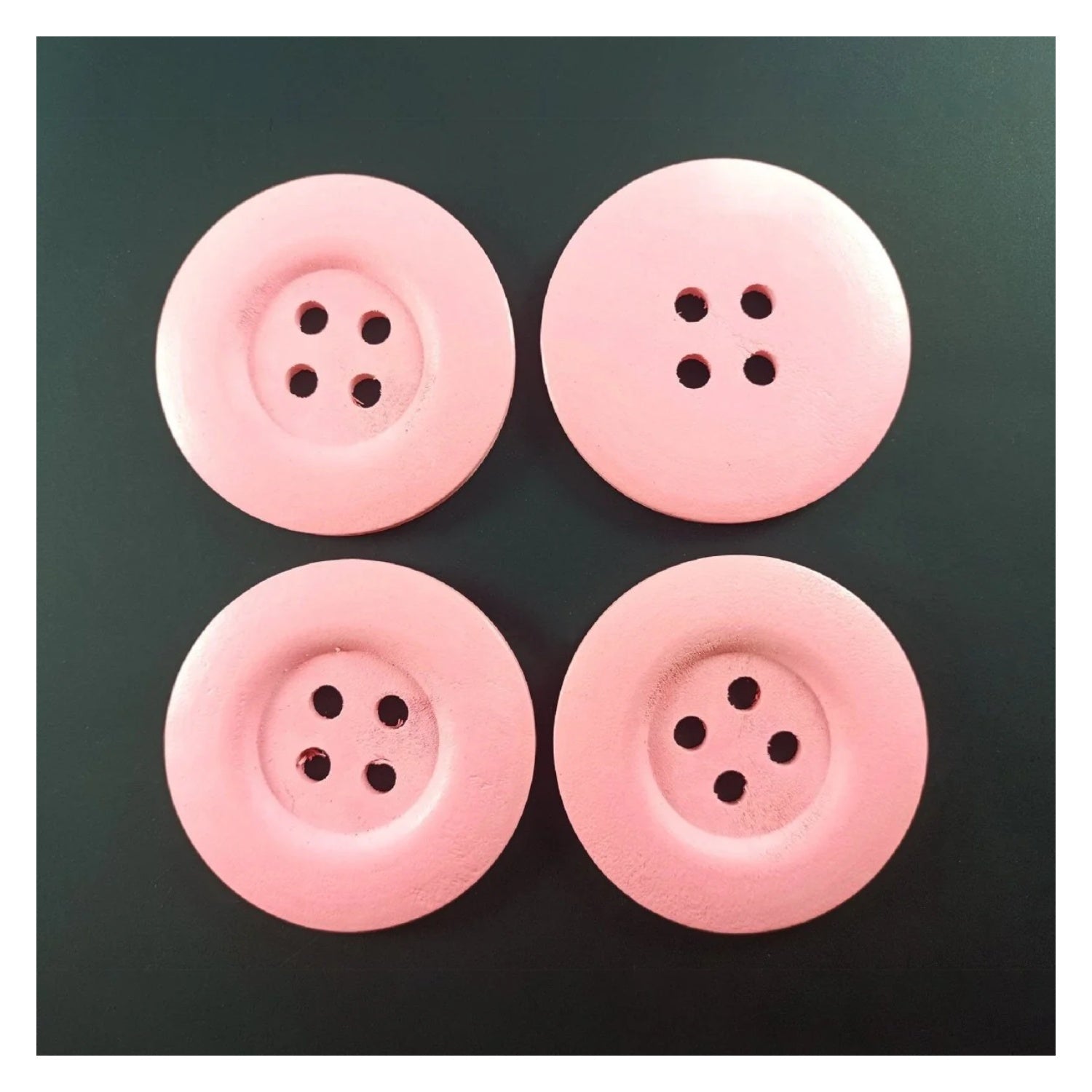 4pcs 50mm Painted Wooden Buttons 4-Hole Coat Boots Upholstery Flower Butterfly Clothes - 2. Pink - Asia Sell