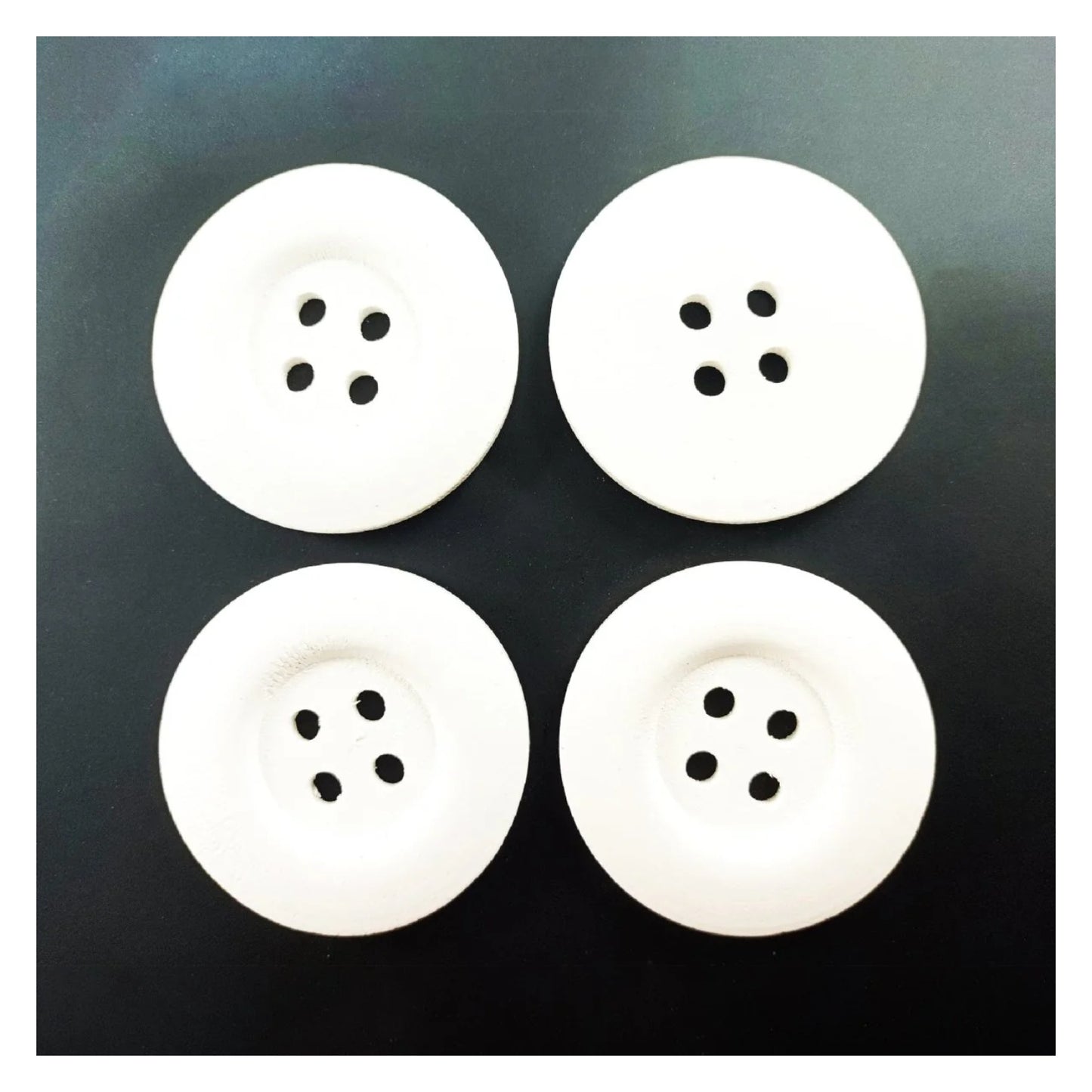 4pcs 50mm Painted Wooden Buttons 4-Hole Coat Boots Upholstery Flower Butterfly Clothes - 6. White - Asia Sell